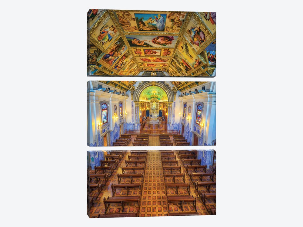 Interior Of The Church by Glauco Meneghelli 3-piece Art Print
