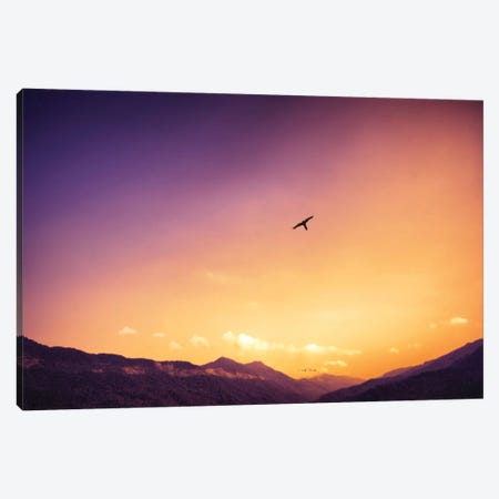 Sunset Over The Mountains Canvas Print #GLM478} by Glauco Meneghelli Canvas Wall Art