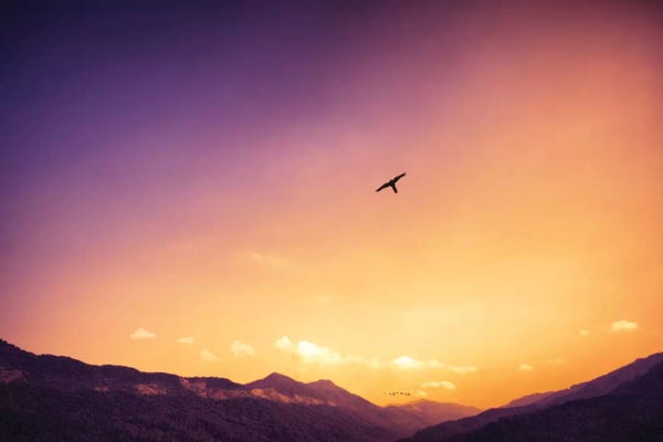 Glauco Meneghelli: Sunset Over The Mountains by Glauco Meneghelli