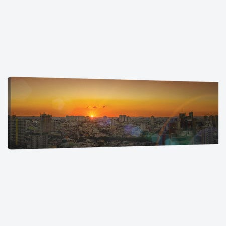 Sunset At City Panorama Canvas Print #GLM538} by Glauco Meneghelli Canvas Print