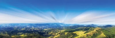 Sunset Over Field Panorama by Glauco Meneghelli canvas print