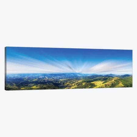 Sunset Over Field Panorama Canvas Print #GLM540} by Glauco Meneghelli Canvas Wall Art