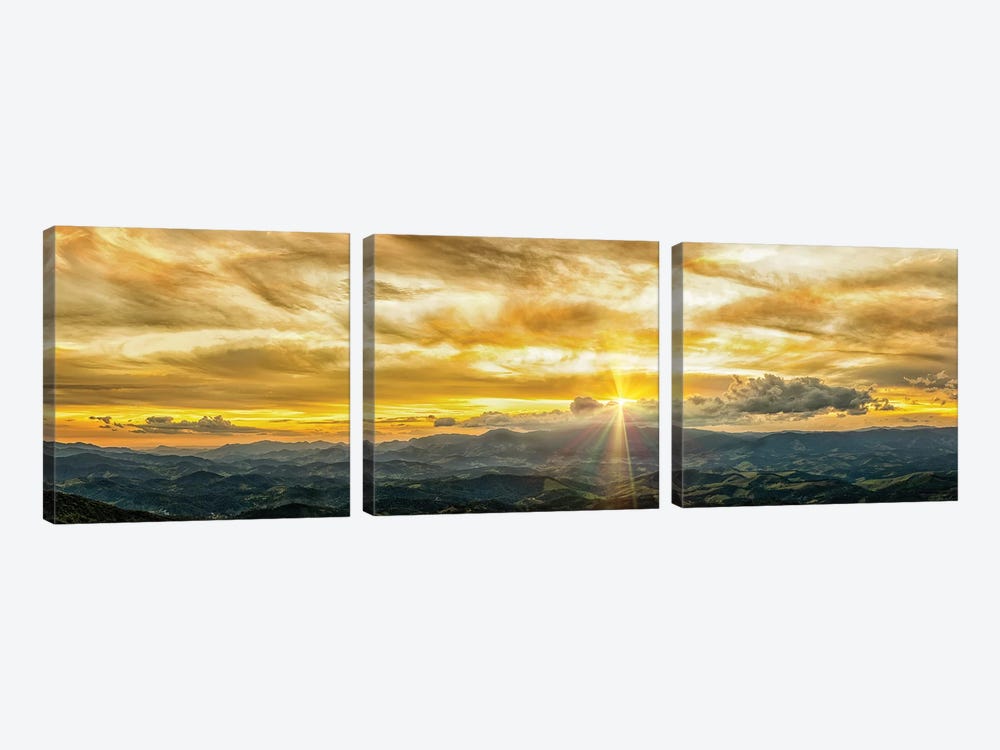 Golden Hour Panorama by Glauco Meneghelli 3-piece Art Print