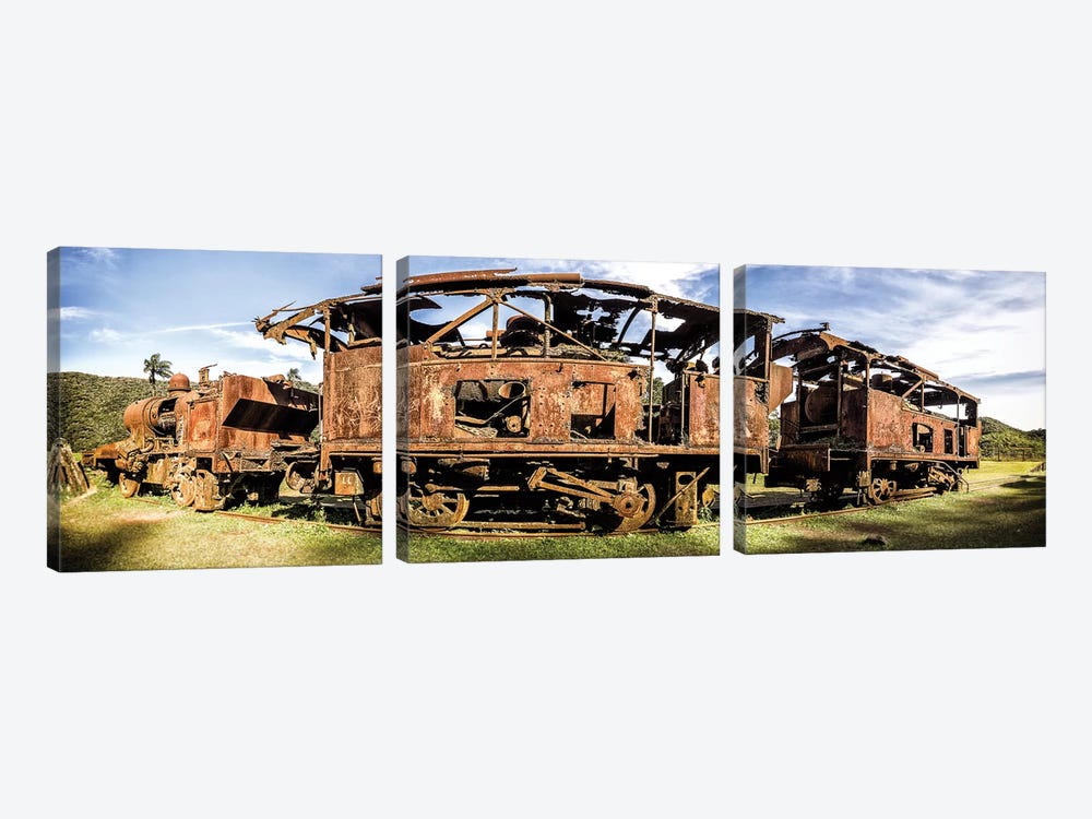 Rusty Train by Glauco Meneghelli 3-piece Art Print