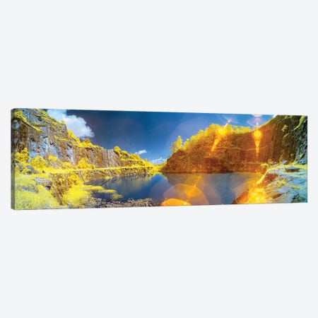 Panorama Landscape With River And Mountains Canvas Print #GLM568} by Glauco Meneghelli Canvas Wall Art