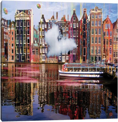 Amsterdam View Opus LXXXV Canvas Art Print - Netherlands Art