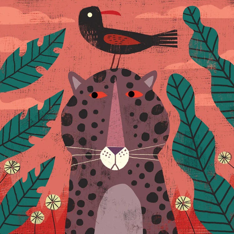 Leopard With Pesky Bird