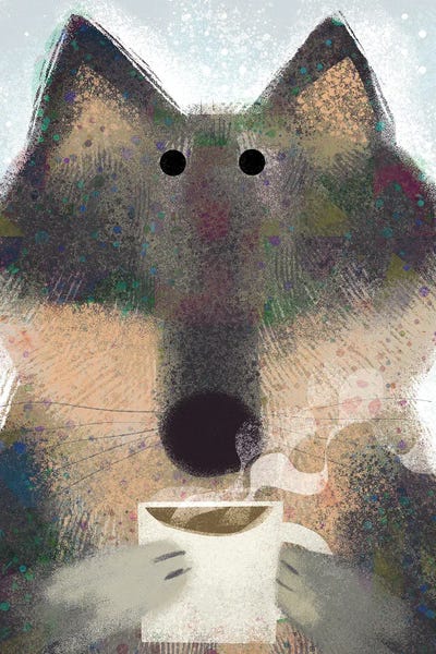 Wolves: Wolf With Coffee by Gareth Lucas