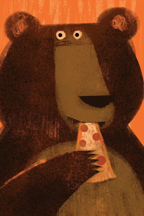 Pizza Bear by Gareth Lucas wall art