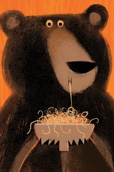 Spaghetti Bear by Gareth Lucas framed wall art