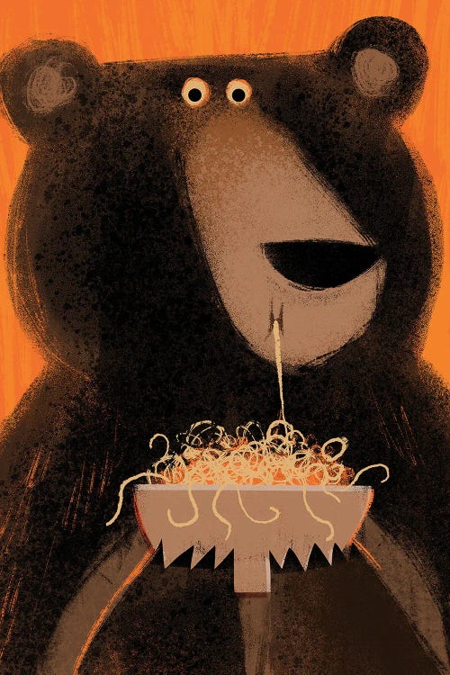 Spaghetti Bear by Gareth Lucas wall art