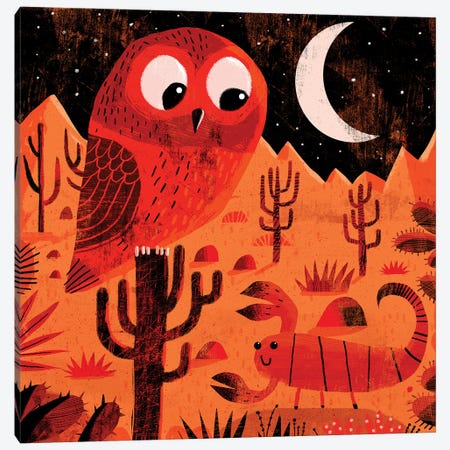 Desert Owl And Scorpion Canvas Print #GLS11} by Gareth Lucas Art Print
