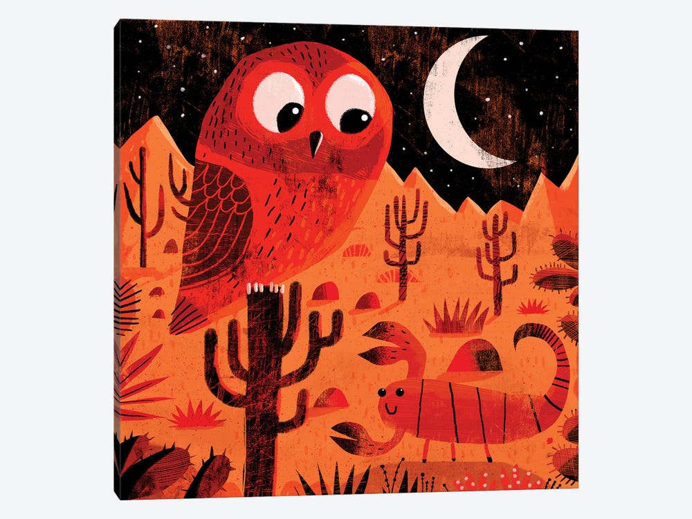 Desert Owl And Scorpion by Gareth Lucas 1-piece Canvas Art Print