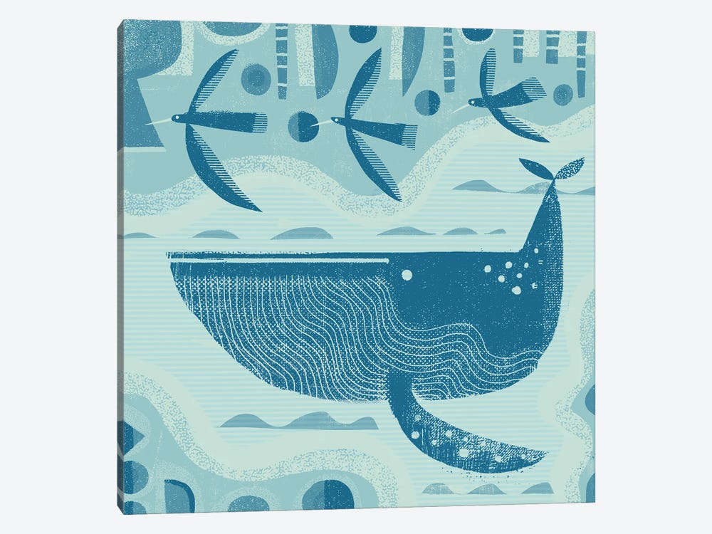 Whale And Birds by Gareth Lucas 1-piece Art Print