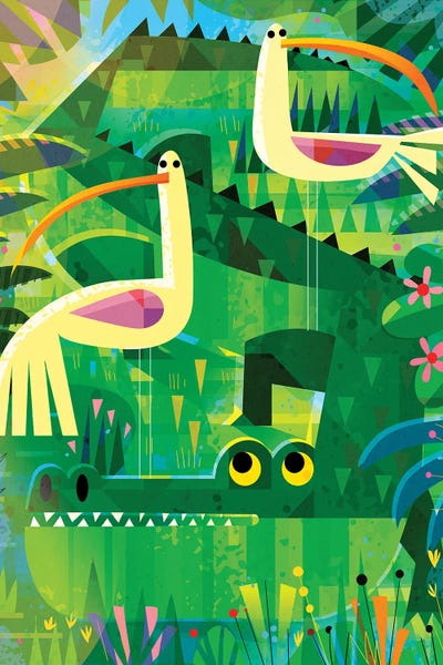 Alligators & Crocodiles: Croc With Pesky Birds by Gareth Lucas