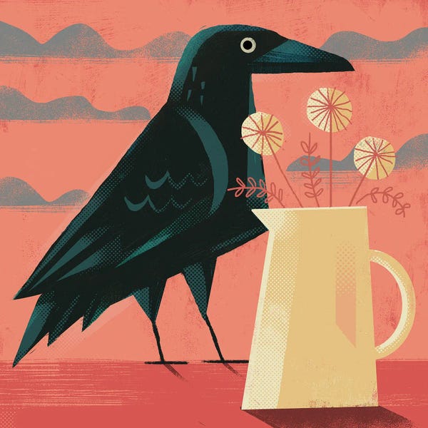 Crows: Crow With Jug by Gareth Lucas