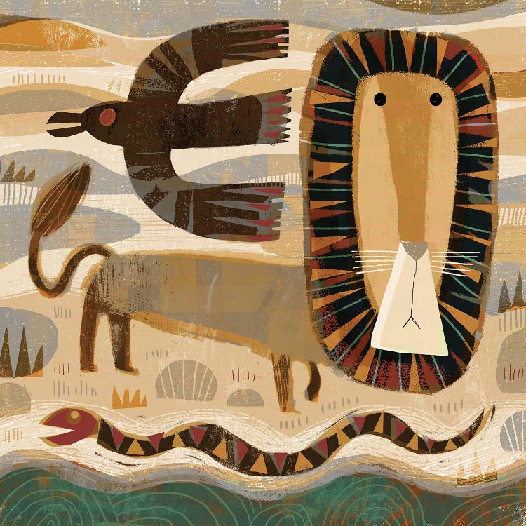 Lion Crow And Snake