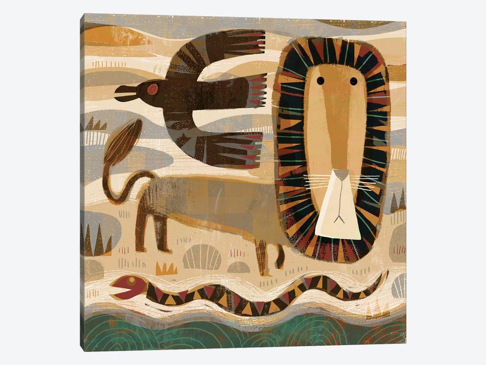 Lion Crow And Snake by Gareth Lucas 1-piece Art Print