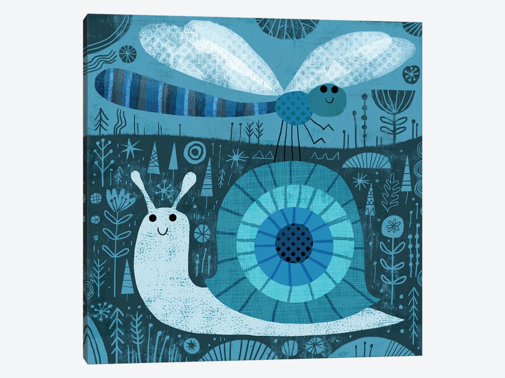 Snail And Dragonfly by Gareth Lucas 1-piece Canvas Artwork