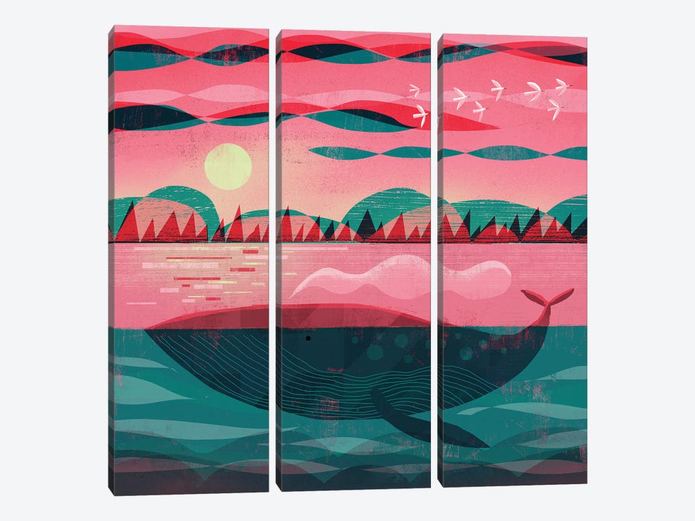 Early Morning Whale by Gareth Lucas 3-piece Canvas Wall Art