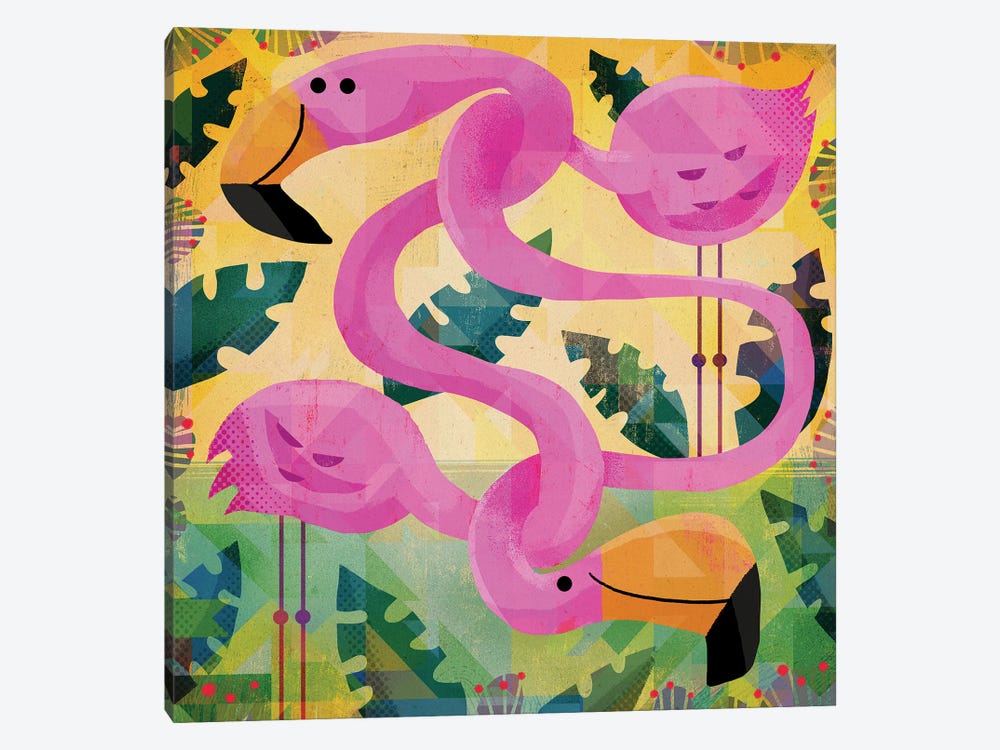 Flamingos by Gareth Lucas 1-piece Canvas Artwork