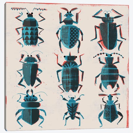 Halftone Bugs Canvas Print #GLS31} by Gareth Lucas Canvas Print