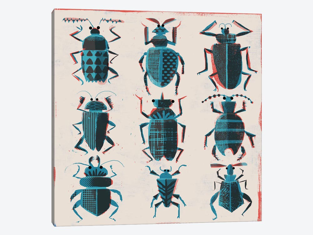 Halftone Bugs by Gareth Lucas 1-piece Art Print