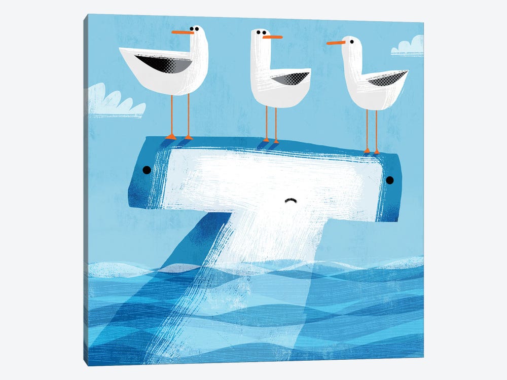 Hammerhead With Pesky Gulls by Gareth Lucas 1-piece Art Print