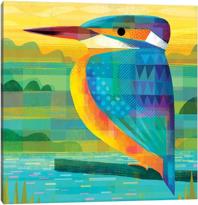 Kingfisher Canvas Art Print - Art Gifts for Kids & Teens