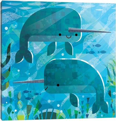 Narwhals Canvas Art Print - Narwhal Art