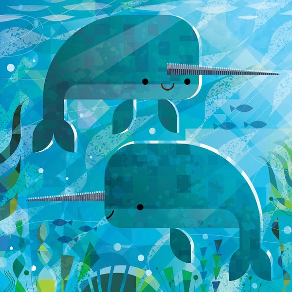 Kids Ocean Life Art: Narwhals by Gareth Lucas