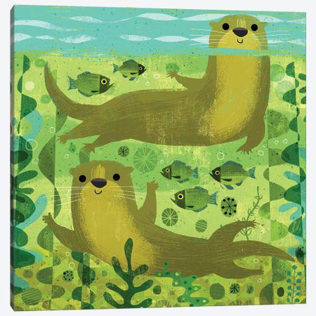 Otters Canvas Print #GLS45} by Gareth Lucas Canvas Art Print