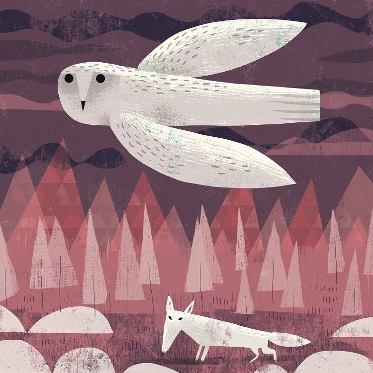 Snowy Owl And Arctic Fox