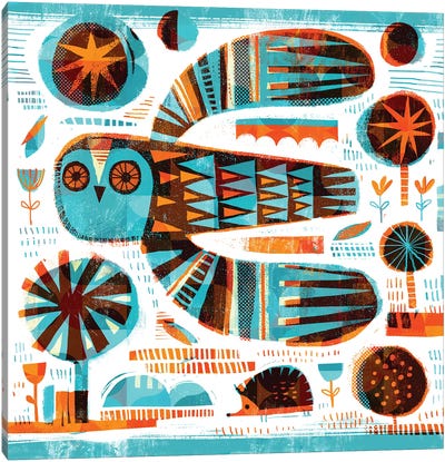 Owl And Hedgehog Canvas Art Print - Gareth Lucas