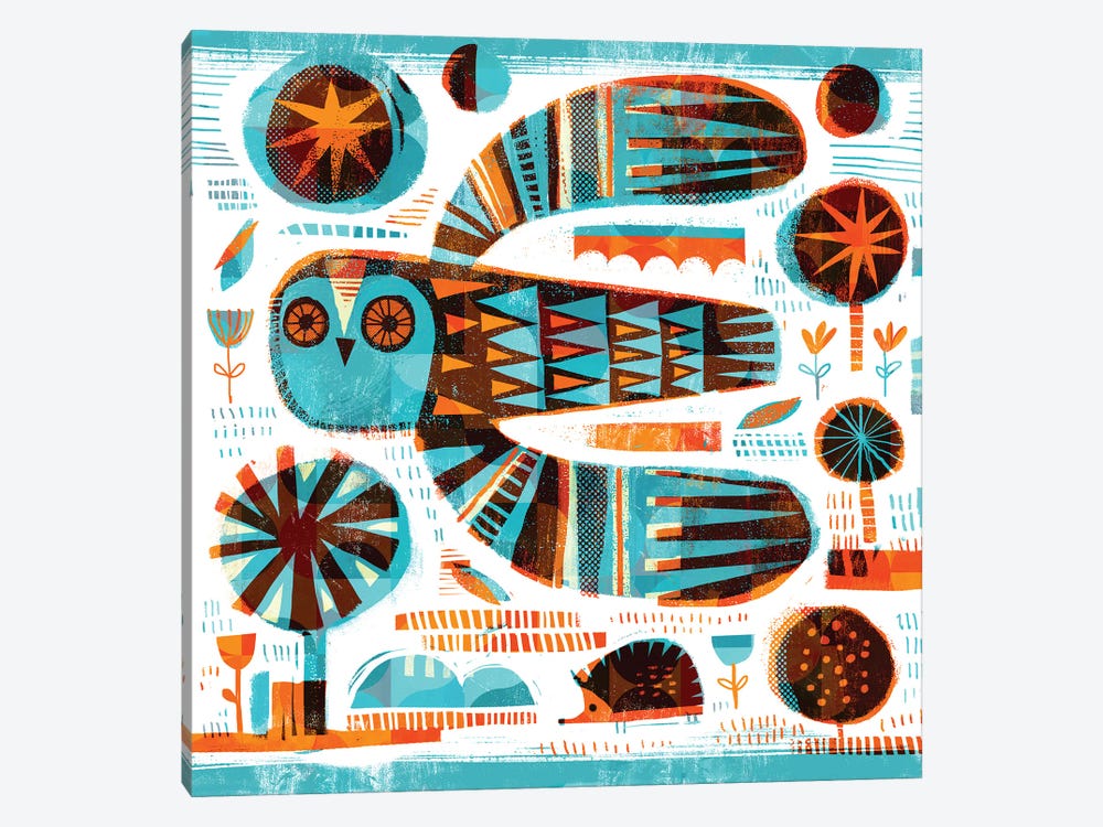 Owl And Hedgehog by Gareth Lucas 1-piece Canvas Wall Art