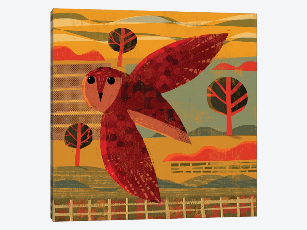 Owl At Sunset by Gareth Lucas 1-piece Canvas Art Print