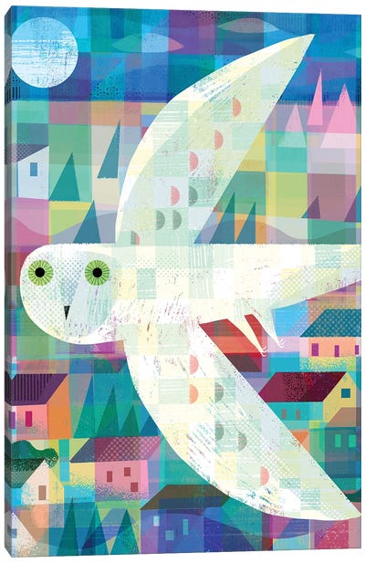 Owl Town Canvas Art Print - Gareth Lucas