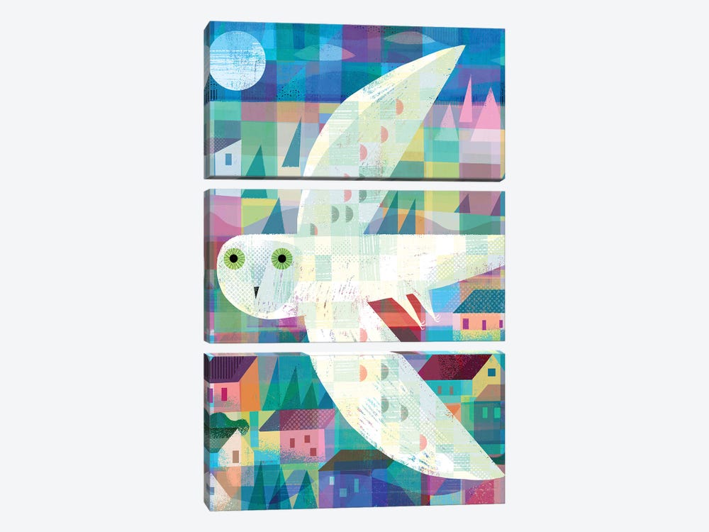 Owl Town by Gareth Lucas 3-piece Canvas Art
