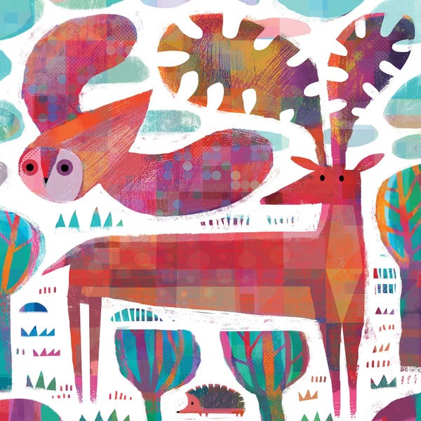 Gareth Lucas: Owl Deer And Hedgehog by Gareth Lucas