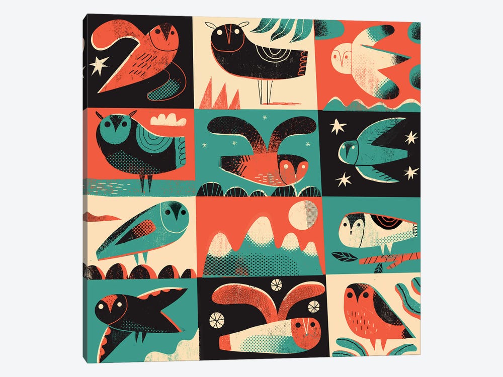 Flying Owls by Gareth Lucas 1-piece Canvas Print