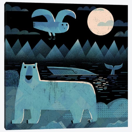 Bear Whale And Owl Canvas Print #GLS54} by Gareth Lucas Canvas Art