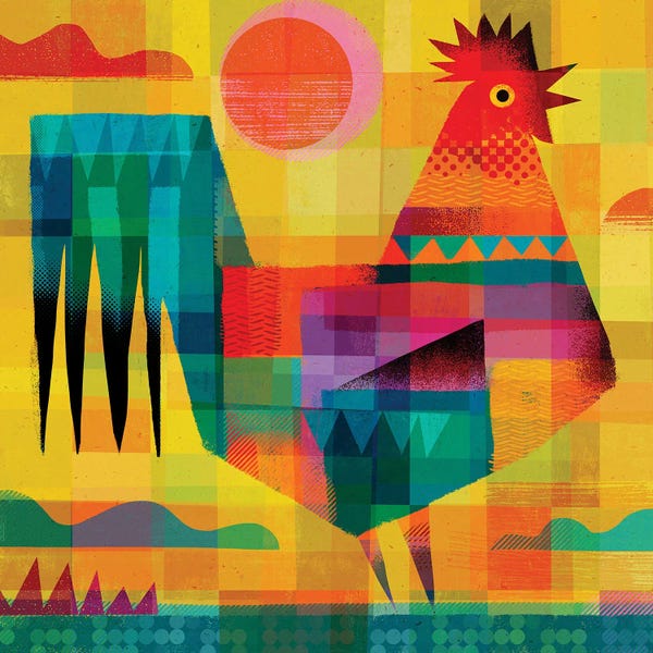 Chickens & Roosters: Patchwork Rooster Iii by Gareth Lucas