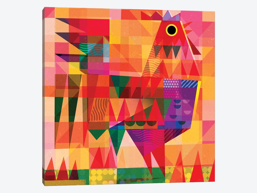 Patchwork Rooster Iv by Gareth Lucas 1-piece Canvas Art Print