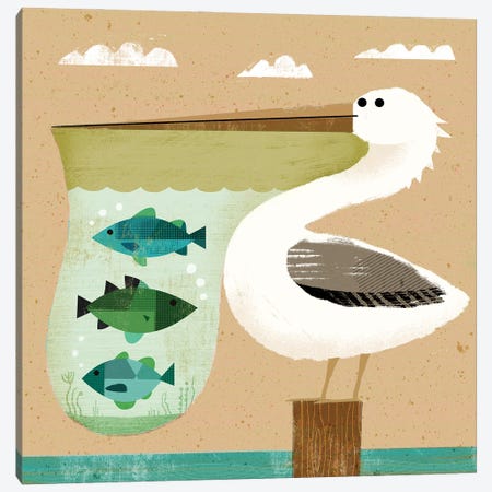 Pelican Aquarium Canvas Print #GLS60} by Gareth Lucas Canvas Artwork