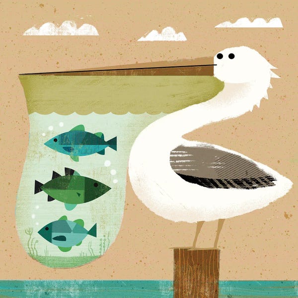Kids Ocean Life Art: Pelican Aquarium by Gareth Lucas