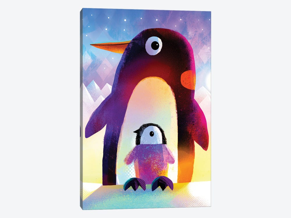 Penguin And Baby by Gareth Lucas 1-piece Canvas Wall Art