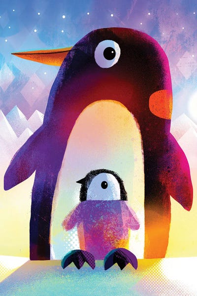 Gareth Lucas: Penguin And Baby by Gareth Lucas