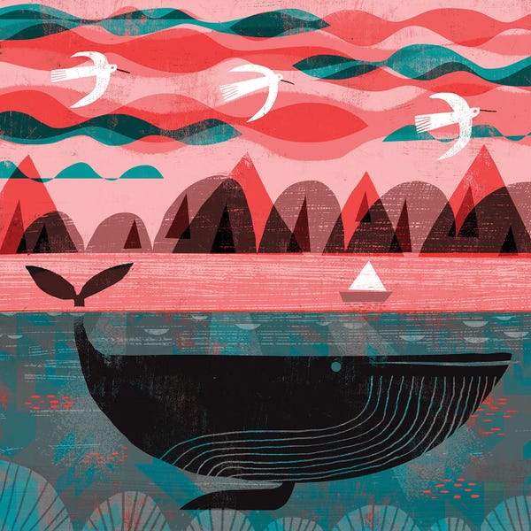 Gareth Lucas: Pink Sky Whale by Gareth Lucas