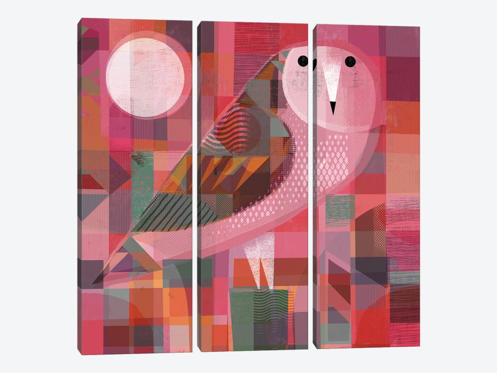 Red Owl by Gareth Lucas 3-piece Canvas Art