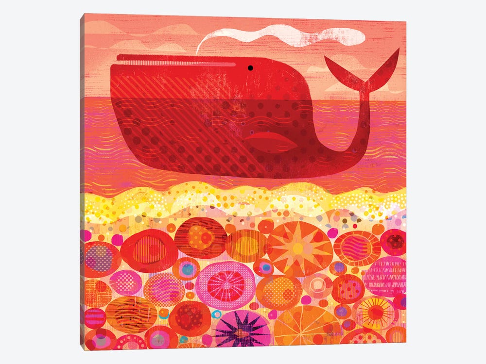 Red Whale by Gareth Lucas 1-piece Canvas Print
